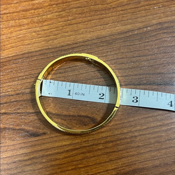 Kate Spade Hole Punch Pave Hinge Bangle Bracelet Gold Tone - Picture 10 of 10